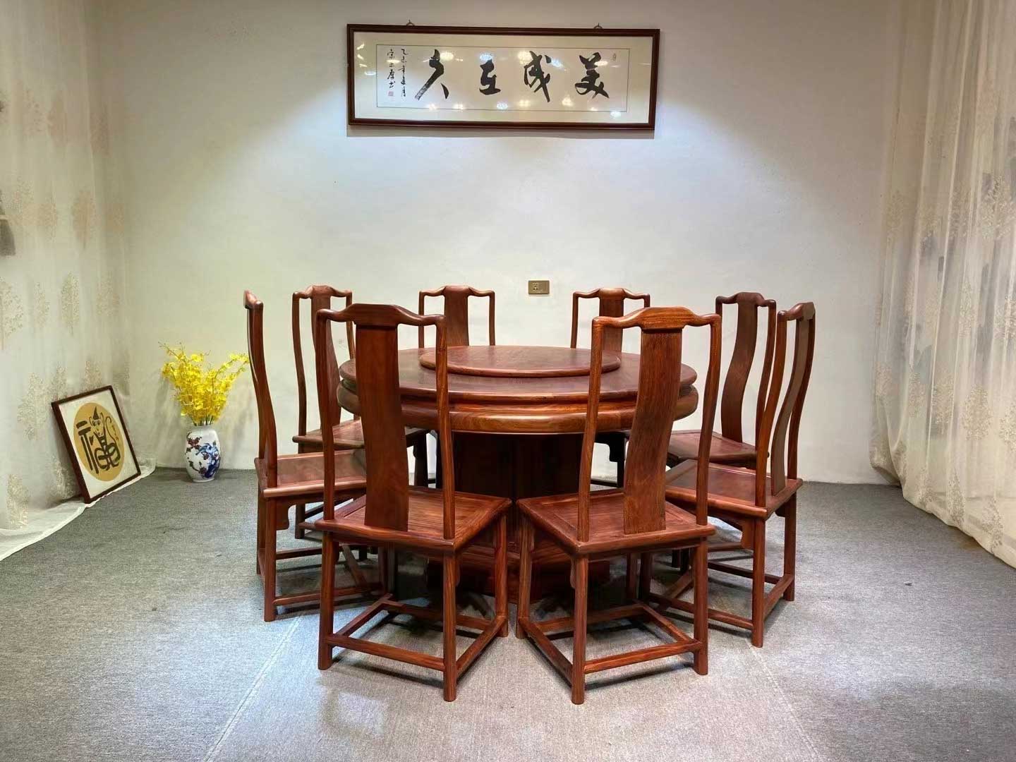 餐廳紅木圓桌